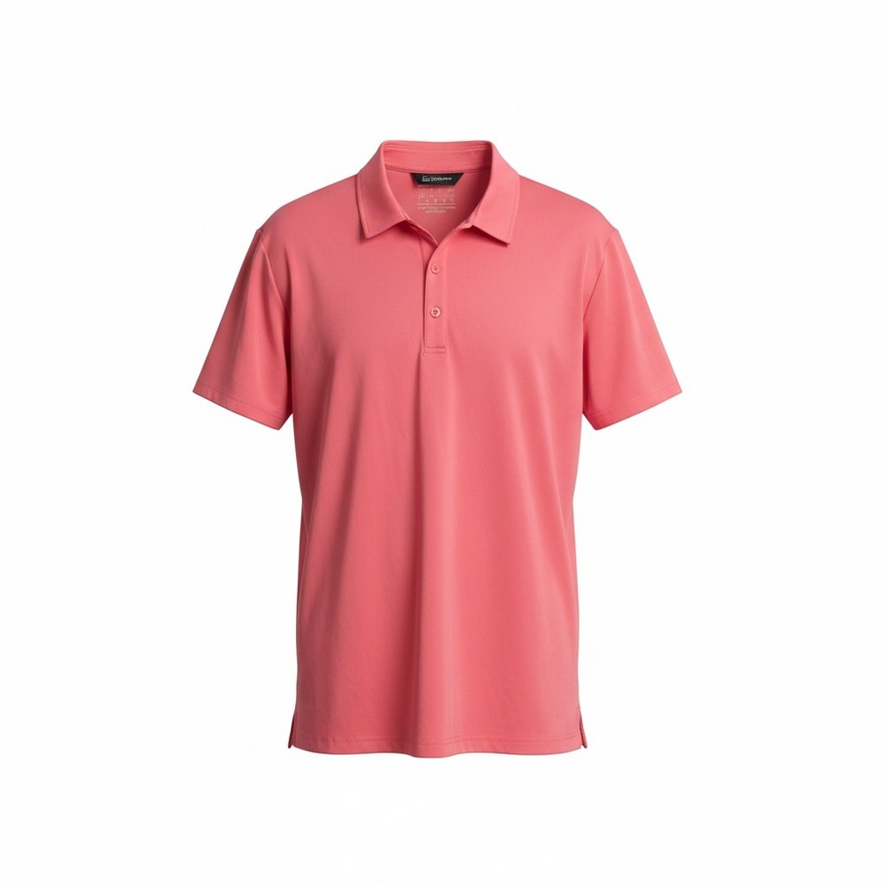 Womens Performance Golf Polo Shirt Coral Pink Short Sleeve Size 2XL